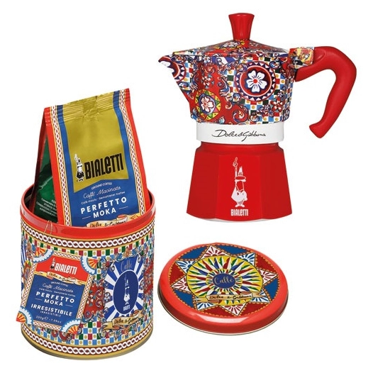 set cafetiere moka express 3t + 1 boite a cafe dolce & gabbana - bialetti france sarl