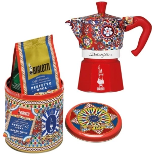 set cafetiere moka express 3t + 1 boite a cafe dolce & gabbana - bialetti france sarl
