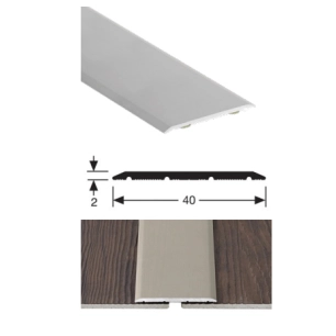 seuil plat percé romus 40mm 2,80m réf 11572 alu incolore - romus
