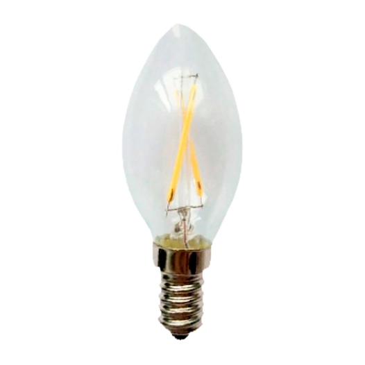 ampoule bougie filament led c35 e14, 2 w, 200 lm, lumière chaude, ø35 x 98 mm
