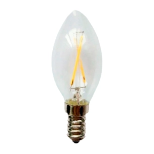 ampoule bougie filament led c35 e14, 2 w, 200 lm, lumière chaude, ø35 x 98 mm