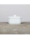 terrine avec couvercle 200 g en gres blanc 11x8x4.6cm - selef menastyl