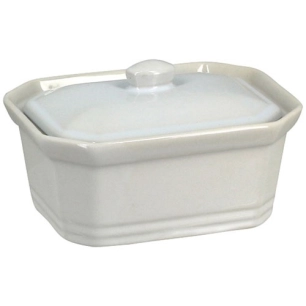 terrine avec couvercle 400 g en grãˆs blanc 15x11x6.8cm - selef menastyl