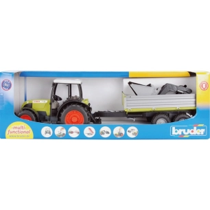 tracteur avec chargeur et remorque claas 1/16e - wdk groupe partner