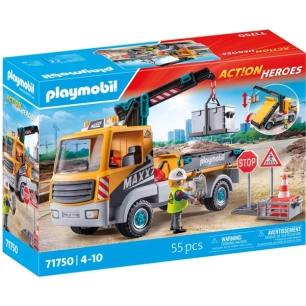 camion grue avec ouvrier et accessoires - wdk groupe partner
