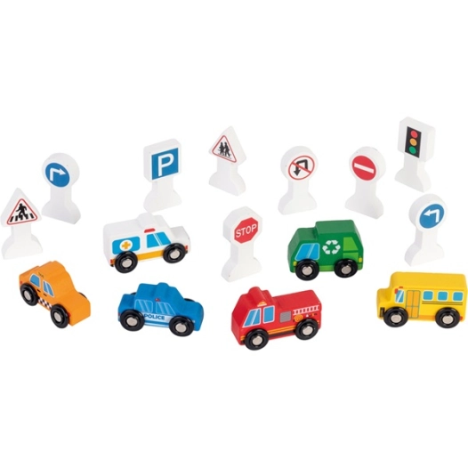 set 6 voitures en bois avec accessoires - wdk groupe partner