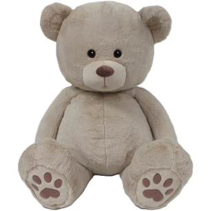 peluche ours 80 cm taupe - wdk groupe partner
