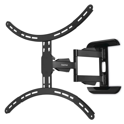 support mural téléviseur, noir, double bras orientable, de 37 à 75 po, charge max. 45 kg