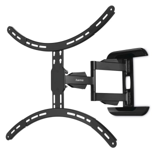 support mural téléviseur, noir, double bras orientable, de 37 à 75 po, charge max. 45 kg