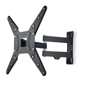 support mural téléviseur, noir, double bras articulé, de 32 à 65 po, charge max. 25 kg