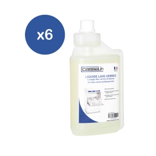Lot de 6 - Liquide de lavage pour lave-verres 1L - CASSELIN