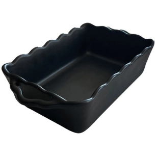 plat rect 39,9x22,9x8,4 noir festonne maria - grestel