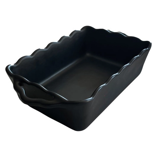 plat rect 32,7x19x7,5 noir festonne maria - grestel