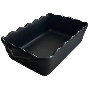 plat rect 32,7x19x7,5 noir festonne maria - grestel