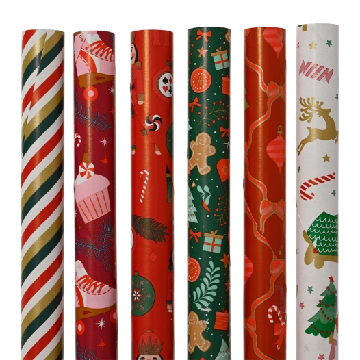 papier cadeau de noël, 200 x 70 cm, modèles variés