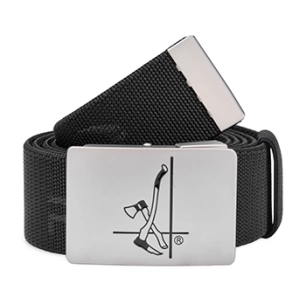 ceinture de travail robuste et élastique avec logo holzer embossé et boucle métallique sans nickel. la matière extensible assure