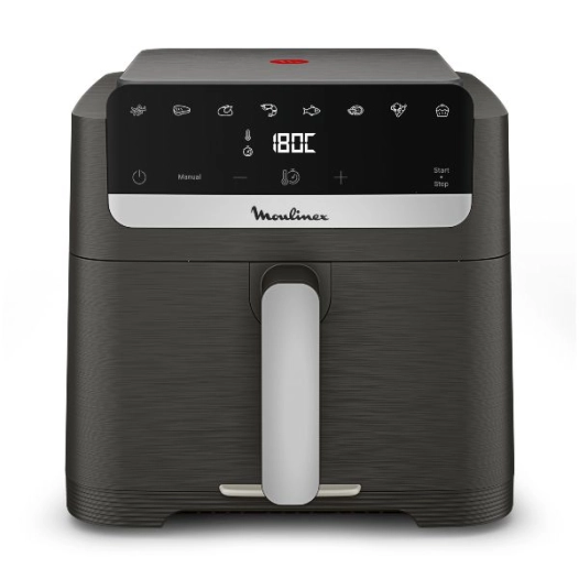 air fryer easy fry mega compact - 7,5 l - 8 programmes - 40-200 â°c - 1 700-2 020 w - gris foncã© - gpe seb france - moulinex