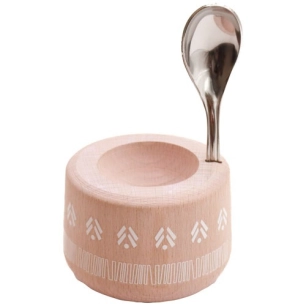 coffret piou coquetier + cuillere indien rose - roger orfevre