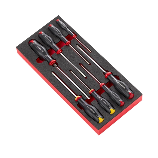 tournevis protwist® fente et phillips®, jeu de 8 pièces en module mousse