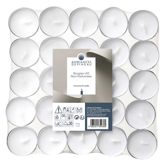 bougie chauffe-plat x 50 - diapar distribution alimentaire parisienne