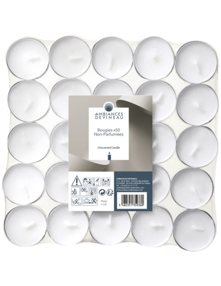 bougie chauffe-plat x 50 - diapar distribution alimentaire parisienne