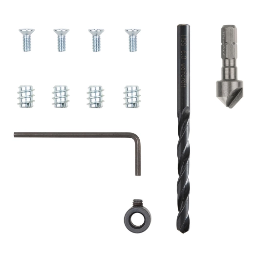 kit de réparation pour charnières à cuvette, côté meuble, 12 pièces