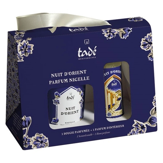 coffret senteur nuit d'orient bougie et spray nigelle - tpl ba tade pays du levant
