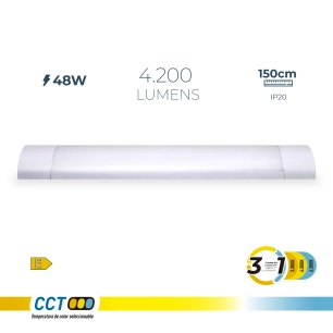 réglette led 48 w, 3cct, 4200 lm 150 x 12 x 3,1 cm