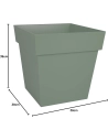 Pot de fleur Carré Toscane 38 L - Vert Laurier - EDA