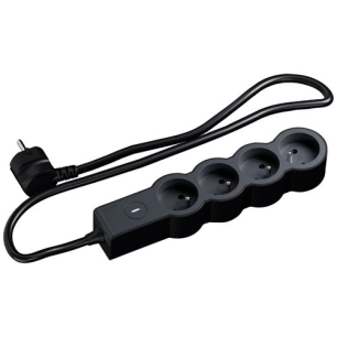 multiprise fb 4x2pt standard interrupteur 15m 1mm2 noir - legrand