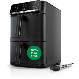 airfryer - 12 l (2 x 6 l) - 2800 w - 6 programmes + 3 modes - sync/match - 410 x 285 x 425 mm - noir - bsh - bosch pem