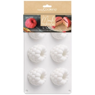 moule silicone trompe l å’il 6c framboise - carambelle sarl - scrapcooking