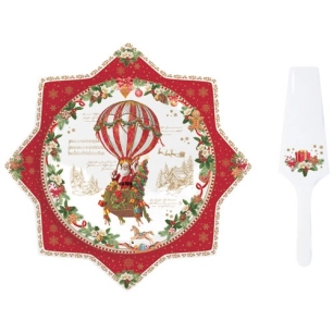coffret plat a tarte etoile avec pelle a tarte en porc. ã˜ 32 christmas memories - pozzi milano spa
