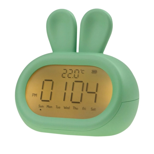 réveil rechargeable modèle lapin vert