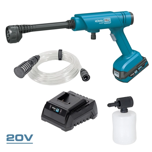 kit nettoyeur haute pression 20 v + batterie 2.0 ah 08770 + chargeur 2,3 a 08772