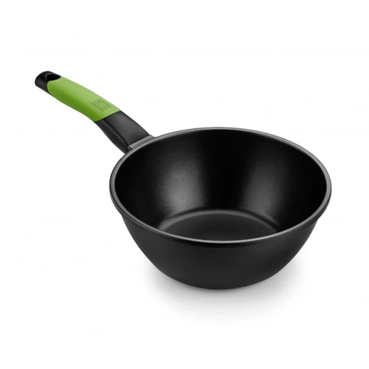wok en fonte d'aluminium avec revêtement antiadhésif tricouche innovation prior ø24 cm