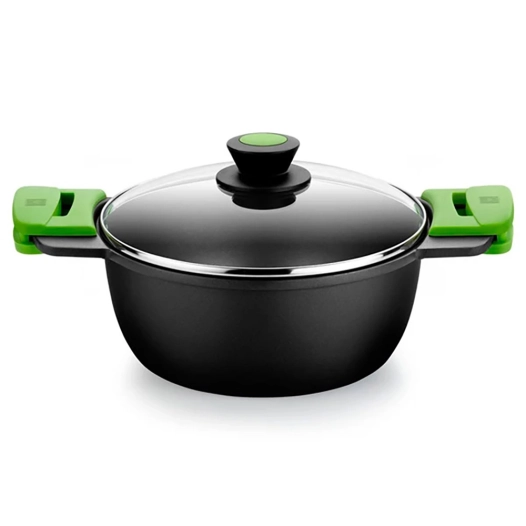 faitout haut en fonte d'aluminium avec revêtement antiadhésif tricouche innovation prior ø24 cm