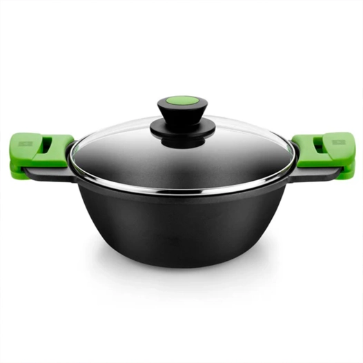 casserole concave en fonte d'aluminium avec revêtement antiadhésif tricouche innovation prior ø28 cm