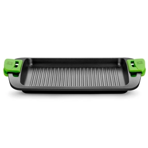 grill rayé en fonte d'aluminium avec revêtement antiadhésif tricouche innovation prior 40 cm