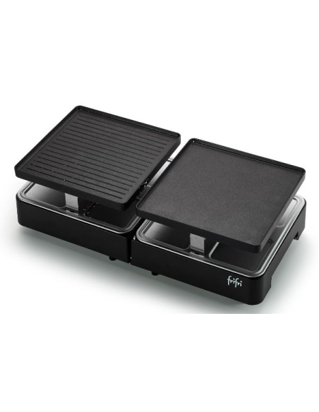 raclette / gril / plancha extensible - 1 300 w - 8 pers. - plaque rã©versible cã©ramique sans pfas - noir - arb - frifri