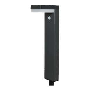 lampe de pied solaire avec détecteur de mouvement, blanc chaud, 75-600 lm, 10 x 16,5 x 50 cm