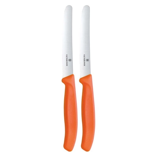boite 2 couteaux tomate/table 11 cm orange - beligne et fils sas