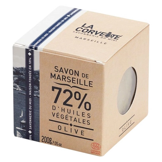 cube de savon de marseille 200g olive boite ecocert - compagnie du midi