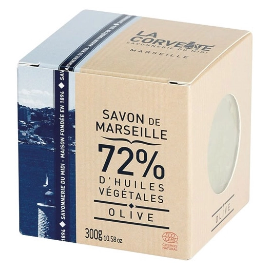 cube savon de marseille olive 300g boite ecocert - compagnie du midi