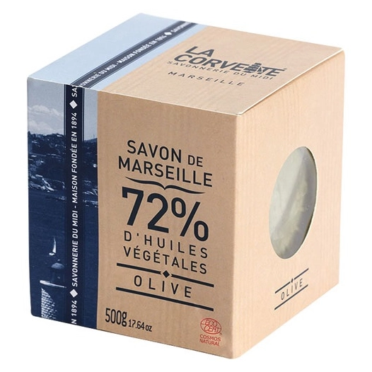 cube de savon de marseille 500g olive boite ecocert - compagnie du midi