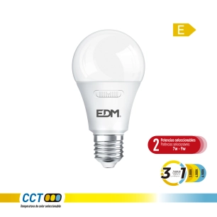 ampoule led a60 e27, puissance réglable 7/9 w, 1000 lm, 3cct, ø60 x 114 mm