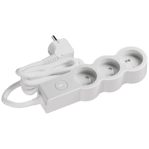 multiprise fb 3x2pt standard interrupteur 3m blanc/gris - legrand