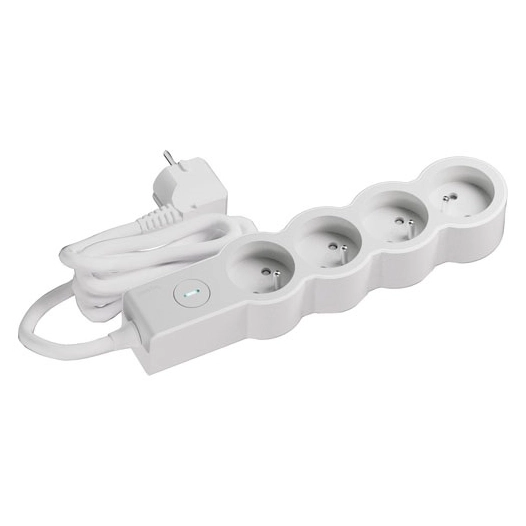 multiprise fb 4x2pt standard interrupteur 3m blanc/gris - legrand