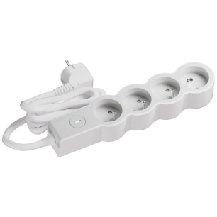 multiprise fb 4x2pt standard interrupteur 3m blanc/gris - legrand