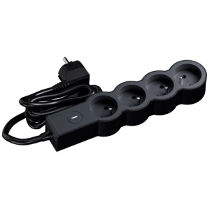multiprise fb 4x2pt standard interrupteur 3m noir - legrand